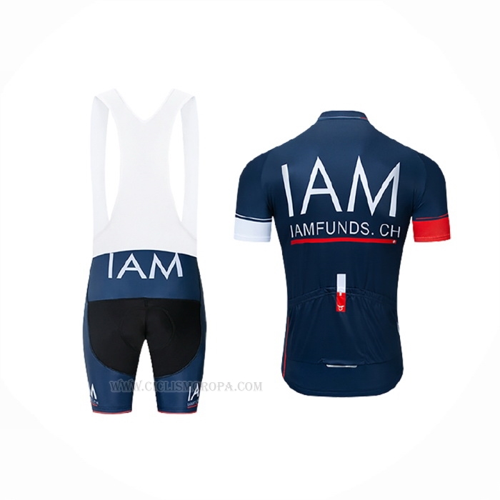 2019 Ropa Ciclismo IAM Azul Profundo Mangas Corta y Culotte Corto